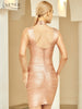 Adyce 2023 Summer Women Gold Tank Sleeveless Mini Bodycon Bandage Dress Sexy Hollow Out Club Celebrity Runway Party Dresses