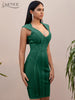 Adyce 2023 Summer Women Green Black V Neck Sleeveless Bodycon Club Bandage Dress Sexy Tank Celebrity Runway Party Lady Dress