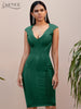 Adyce 2023 Summer Women Green Black V Neck Sleeveless Bodycon Club Bandage Dress Sexy Tank Celebrity Runway Party Lady Dress