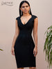 Adyce 2023 Summer Women Green Black V Neck Sleeveless Bodycon Club Bandage Dress Sexy Tank Celebrity Runway Party Lady Dress