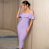 Adyce 2023 Summer Women Green Off Shoulder Bandage Dress Sexy Short Sleeve Midi Club Celebrity Evening Runway Party Dresses
