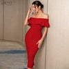 Adyce 2023 Summer Women Green Off Shoulder Bandage Dress Sexy Short Sleeve Midi Club Celebrity Evening Runway Party Dresses