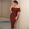 Adyce 2023 Summer Women Green Off Shoulder Bandage Dress Sexy Short Sleeve Midi Club Celebrity Evening Runway Party Dresses