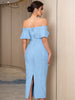 Adyce 2023 Summer Women Green Off Shoulder Bandage Dress Sexy Short Sleeve Midi Club Celebrity Evening Runway Party Dresses