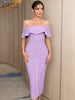 Adyce 2023 Summer Women Green Off Shoulder Bandage Dress Sexy Short Sleeve Midi Club Celebrity Evening Runway Party Dresses