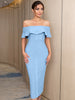 Adyce 2023 Summer Women Green Off Shoulder Bandage Dress Sexy Short Sleeve Midi Club Celebrity Evening Runway Party Dresses