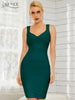 Adyce 2023 Summer Women Green Sleeveless Bodycon Bandage Dress Sexy Tank V Neck Mini Club Celebrity Runway Party Lady Dress