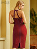 Adyce 2023 Summer Women Green V Neck Club Bodycon Bandage Dress Sexy Spaghetti Strap Sleeveless Celebrity Runway Party Dress