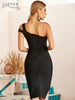 Adyce 2023 Summer Women One Shoulder Bandage Dress Sexy Sleeveless Black Bodycon Club Celebrity Runway Party Dress Vestidos