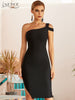 Adyce 2023 Summer Women One Shoulder Bandage Dress Sexy Sleeveless Black Bodycon Club Celebrity Runway Party Dress Vestidos