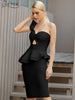 Adyce 2023 Summer Women One Shoulder Bodycon Bandage Dress Sexy White Ruffles Hollow Out Club Celebrity Runway Party Dresses