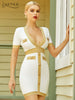 Adyce 2023 Summer Women Short Sleeve Bodycon Bandage Dress Sexy Evening Club Celebrity Runway Party Outwear Dresses Vestidos