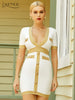 Adyce 2023 Summer Women Short Sleeve Bodycon Bandage Dress Sexy Evening Club Celebrity Runway Party Outwear Dresses Vestidos