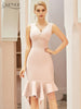 Adyce 2023 Summer Women Tank Sleeveless Ruffles Bodycon Bandage Dress Sexy V Neck Midi Club Celebrity Runway Party Dresses