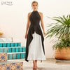 Adyce 2023 Summer Women White Backless Bandage 2 Two Pieces Sets Sexy Hater Ruffles Club Celebrity Runway Party Casual Sets