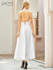 Adyce 2023 Summer Women White Backless Bandage 2 Two Pieces Sets Sexy Hater Ruffles Club Celebrity Runway Party Casual Sets