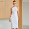 Adyce 2023 Summer Women White Club Bandage Dress Sexy Backless Sequined Celebrity Evening Runway Party Bodycon Dresses