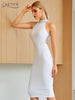 Adyce 2023 Summer Women White Club Bandage Dress Sexy Backless Sequined Celebrity Evening Runway Party Bodycon Dresses
