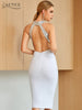 Adyce 2023 Summer Women White Club Bandage Dress Sexy Backless Sequined Celebrity Evening Runway Party Bodycon Dresses