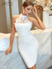 Adyce 2023 Summer Women White Lace Bandage Dress Sleeveless Sexy Midi Celebrity O Neck Evening Elegant Party Dress Vestidos