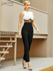 Adyce 2023 Summer Women's Bandage Jumpsuits Club Black And White Lace Sleeveless & Long Pants Lady Bodycon Jumpsuits