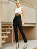 Adyce 2023 Summer Women's Bandage Jumpsuits Club Black And White Lace Sleeveless & Long Pants Lady Bodycon Jumpsuits