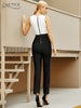 Adyce 2023 Summer Women's Bandage Jumpsuits Club Black And White Lace Sleeveless & Long Pants Lady Bodycon Jumpsuits