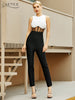 Adyce 2023 Summer Women's Bandage Jumpsuits Club Black And White Lace Sleeveless & Long Pants Lady Bodycon Jumpsuits