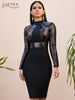 Adyce 2023 Winter Sequined Long Sleeve Bodycon Bandage Dress Sexy Elegant Club Black Celebrity Evening Runway Party Dresses