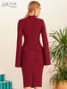 Adyce 2023 Winter Women Black Long Cloak Sleeve Bandage Dress Sexy Midi Blue Celebrity Runway Party Bodycon Club Dresses