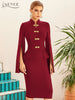 Adyce 2023 Winter Women Black Long Cloak Sleeve Bandage Dress Sexy Midi Blue Celebrity Runway Party Bodycon Club Dresses