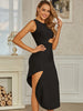 Adyce 2023 Winter  Women Black Tank Hollow Out Midi Bodycon Bandage Dress Sexy O Neck Club Celebrity Runway Party Lady Dress
