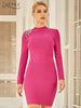 Adyce 2023 Winter Women Black Tassel Mini Club Bodycon Bandage Dress Sexy Backless Long Sleeve Celebrity Evening Party Dress
