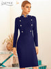 Adyce 2023 Winter Women's Long Sleeve Bandege Dress Sexy Buttons Celebrity Evening Runway Party Club Bodycon Dresses