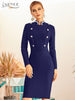 Adyce 2023 Winter Women's Long Sleeve Bandege Dress Sexy Buttons Celebrity Evening Runway Party Club Bodycon Dresses