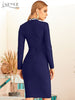 Adyce 2023 Winter Women's Long Sleeve Bandege Dress Sexy Buttons Celebrity Evening Runway Party Club Bodycon Dresses