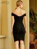 Adyce 2023 Women's Summer Off Shoulder Bandage Dress Sexy Short Sleeve Bodycon Club Celebrity Evening Runway Party Dress