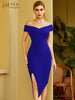 Adyce 2023 Women's Summer Off Shoulder Bandage Dress Sexy Short Sleeve Bodycon Club Celebrity Evening Runway Party Dress