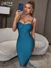 Adyce 2023 Summer Spaghetti Strap Bandage Dress For Women Sexy Sleeveless Night Club Evening Party Soild Bodycon Dresses
