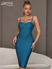 Adyce 2023 Summer Spaghetti Strap Bandage Dress For Women Sexy Sleeveless Night Club Evening Party Soild Bodycon Dresses