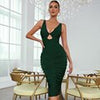 Adyce 2023 Summer Lady Hollow Out Bandage Dres Sexy Tank Sleeveless V Neck Midi Draped Celebrity Evening Night Club Party Dress