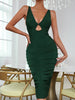 Adyce 2023 Summer Lady Hollow Out Bandage Dres Sexy Tank Sleeveless V Neck Midi Draped Celebrity Evening Night Club Party Dress