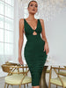 Adyce 2023 Summer Lady Hollow Out Bandage Dres Sexy Tank Sleeveless V Neck Midi Draped Celebrity Evening Night Club Party Dress