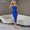 Adyce Backless Night Club Midi Slip Dress For Women Sexy Spaghetti Strap Chains Sleeveless Celebrity Summer Party Dress
