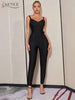 Adyce Black Bandage Jumpsuits For Women Sexy Spaghetti Srap V Neck Sleeveless & Full Pants Club Party Bodycon Rompers Jumpsuits