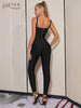 Adyce Black Bandage Jumpsuits For Women Sexy Spaghetti Srap V Neck Sleeveless & Full Pants Club Party Bodycon Rompers Jumpsuits
