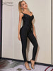 Adyce Black Bandage Jumpsuits For Women Sexy Spaghetti Srap V Neck Sleeveless & Full Pants Club Party Bodycon Rompers Jumpsuits