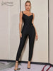 Adyce Black Bandage Jumpsuits For Women Sexy Spaghetti Srap V Neck Sleeveless & Full Pants Club Party Bodycon Rompers Jumpsuits