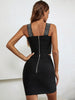 Adyce Black Beading Bandage 2 Two Pieces Sets For Women Sexy Tank Sleeveless Tops & Mini Skirts Elegant Club Party Outfits Sets