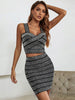 Adyce Black Beading Bandage 2 Two Pieces Sets For Women Sexy Tank Sleeveless Tops & Mini Skirts Elegant Club Party Outfits Sets